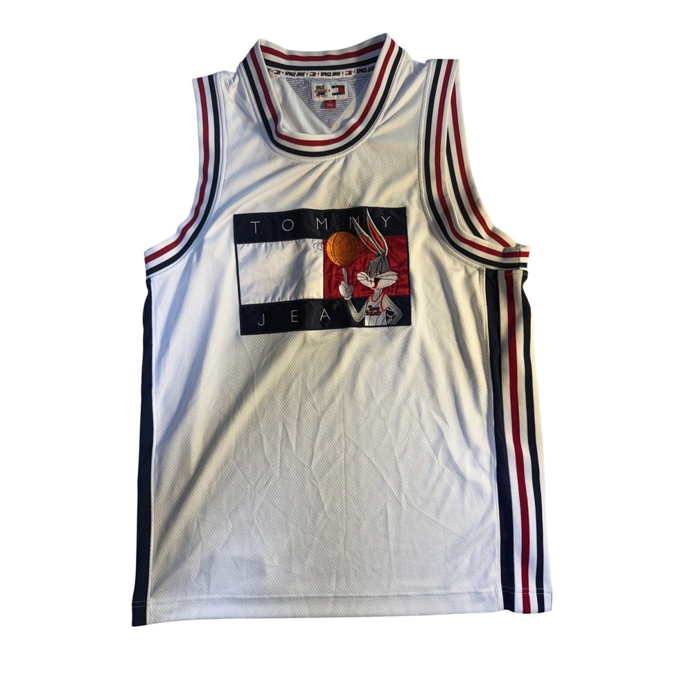 Tommy Jeans x Space Jam Bugs Bunny Basketball Jersey White Mens Medium DM12243
